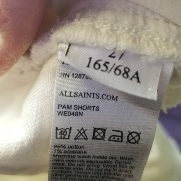 All Saints white distressed denim shorts - Picture 5 of 10